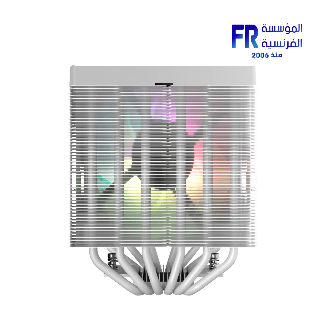 ⁦Aerocool Icicle AL60C 265W TDP Dual Tower ARGB White Air Cooler⁩ - الصورة ⁦5⁩
