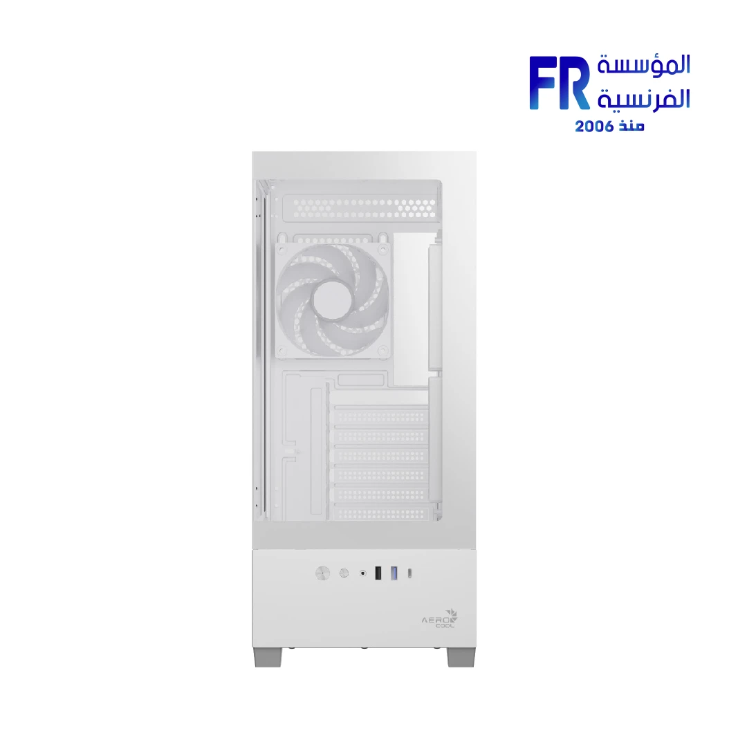 ⁦Aerocool P500D Tempered Glass White Mid Tower Case⁩ - الصورة ⁦3⁩