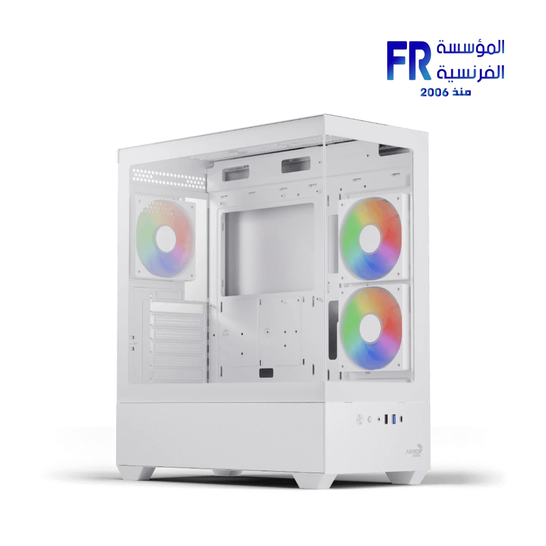 Aerocool P500D Tempered Glass White Mid Tower Case