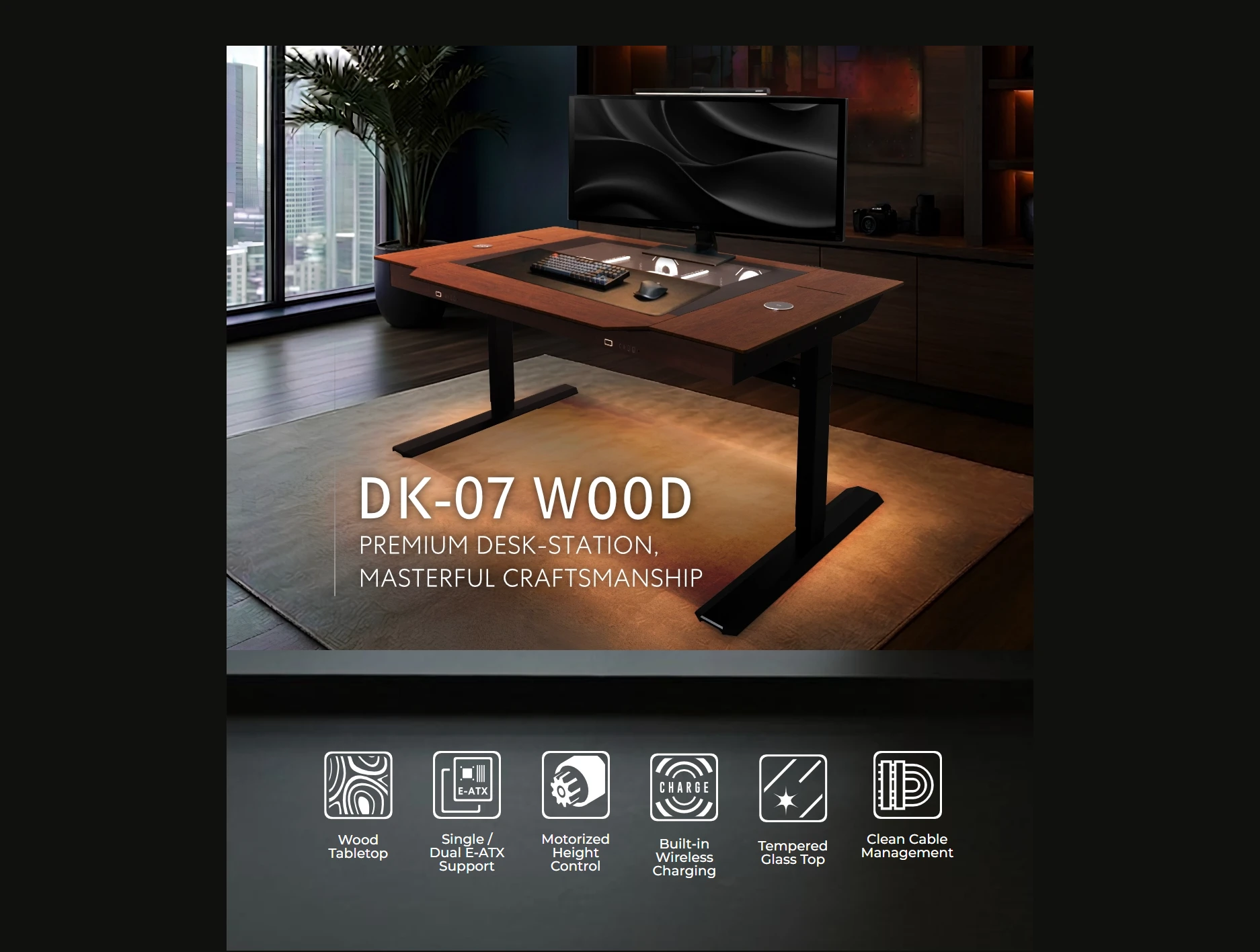 Lian Li DK-07 Wood Ultimate Gaming Desk