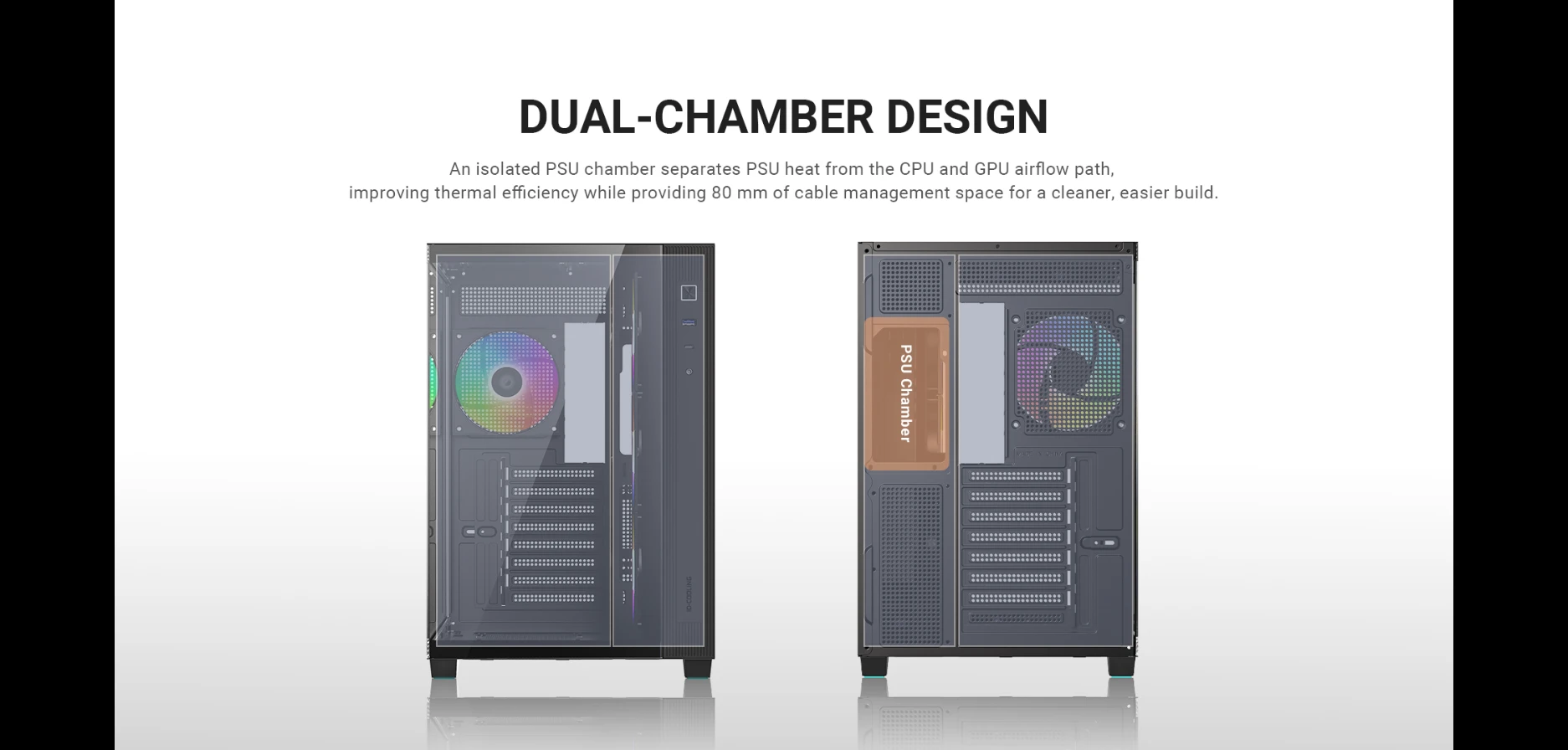 ID-COOLING VIEW 510 ARGB dual chamber interior design