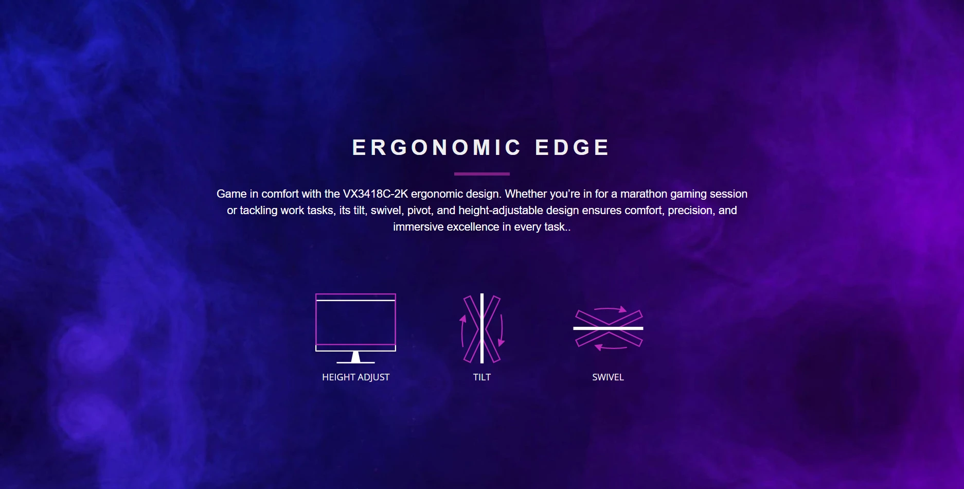 Ergonomic Edge Tilt Swivel Pivot Height Adjustable