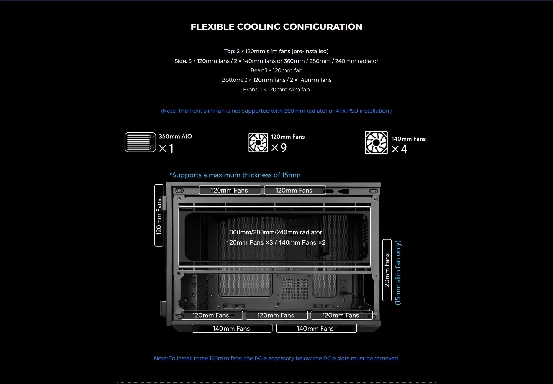 Flexible cooling configuration