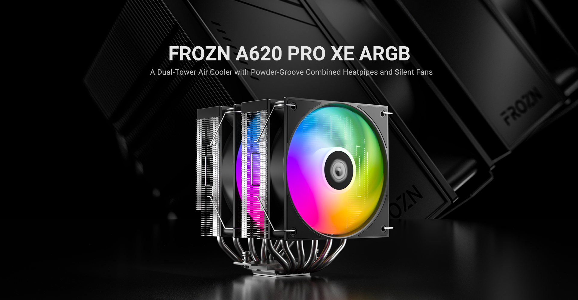 ID-COOLING FROZN A620 PRO XE ARGB dual tower air CPU cooler with two 120mm ARGB fans