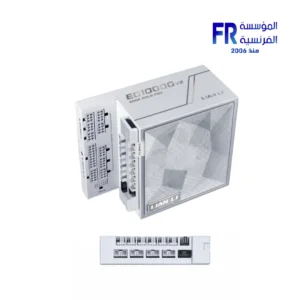 White LIAN LI EDGE GOLD V2 EG1000C 1000W fully modular ATX 3.1 power supply with EDGE HUB V2