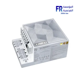 White LIAN LI EDGE GOLD V2 EG1000C 1000W PSU and EDGE HUB V2 detail