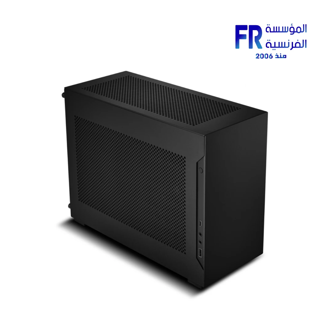 Lian Li A4-H2O case black Mini ITX front view with premium aluminum exterior Nasr City store Egypt