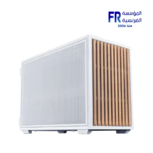 Lian Li B4 Wood case white front view with real beech wood panel and pre-installed slim top fans Nasr City store Egypt