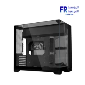 Lian Li O11 Vision M case black front view with three-sided column-less tempered glass panels Nasr City store Egypt