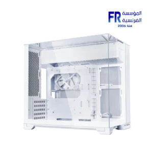 Lian Li O11 Vision M case white front view with three-sided column-less tempered glass panels Nasr City store Egypt