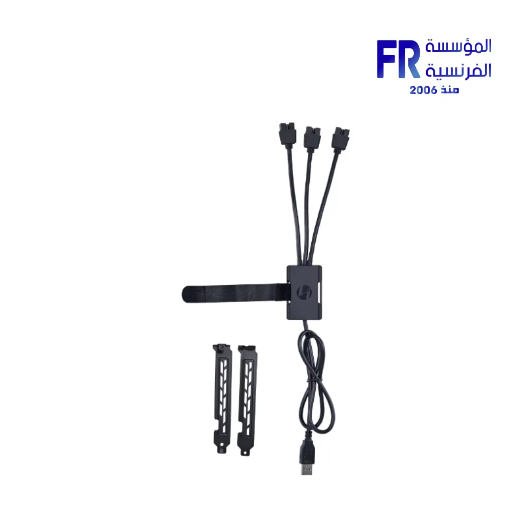 Lian Li USB hub Type A male black front view with 9-pin female ports and magnetic mounting pad Nasr City store Egypt