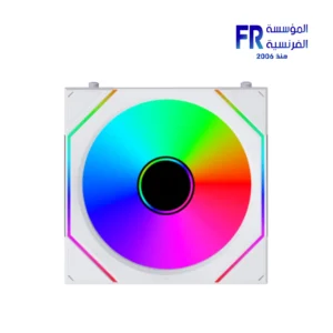 Lian Li SL INF fan white standard blade single pack front view with three-zone ARGB lighting and dual-sided frame Nasr City store Egypt