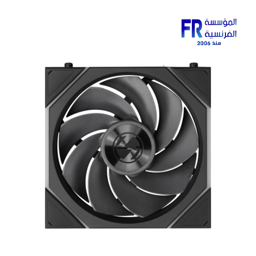 Lian Li TL Flex fan black reverse blade 3-pack front view with infinity mirror ARGB lighting and L-Wireless Controller Nasr City store Egypt