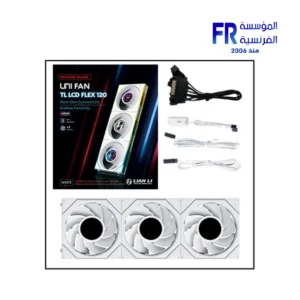 Alternative view of Lian Li UNI Fan TL Lcd Flex 120MM RGB Reverse Blade White 3 Fans With Controller Fan