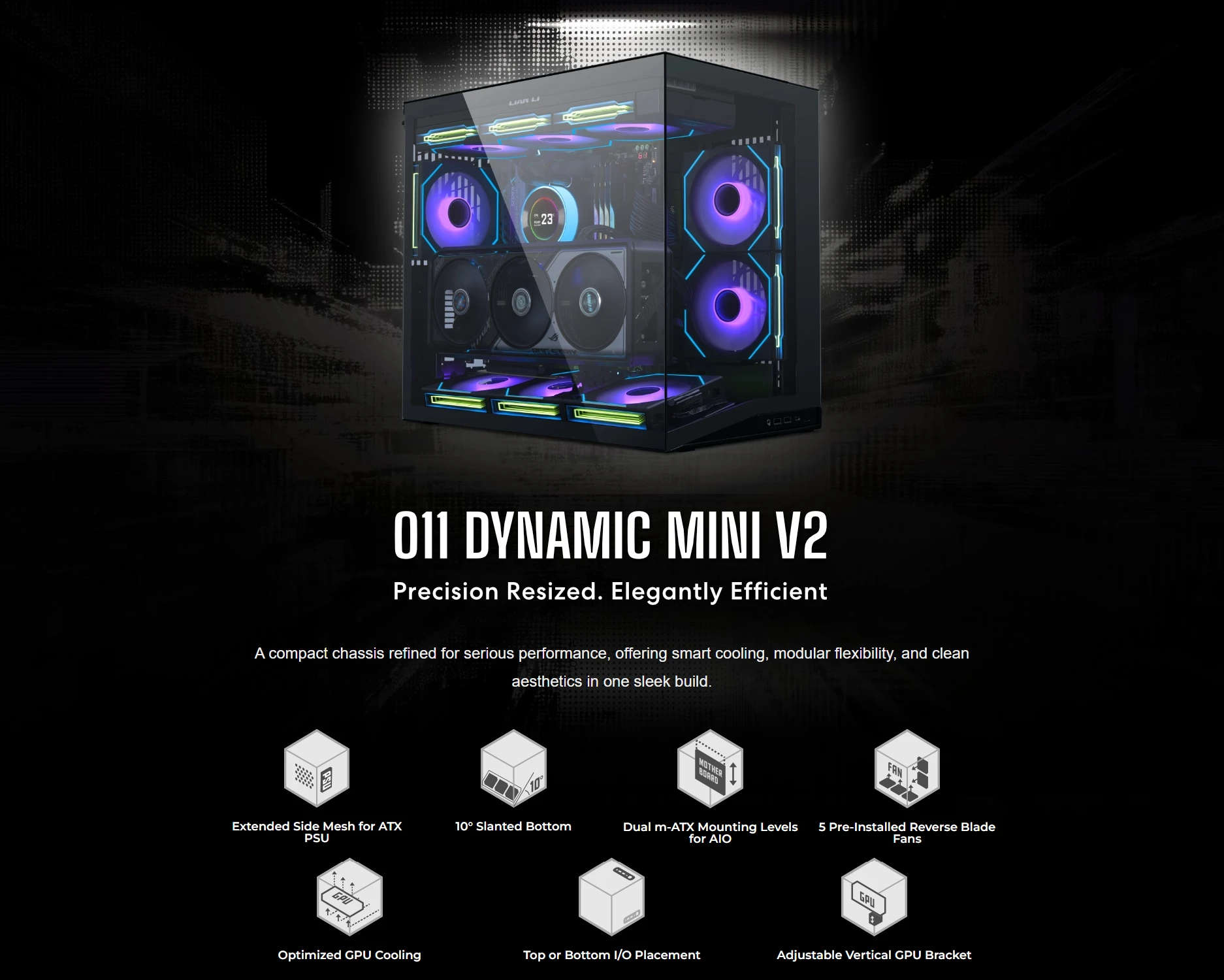 Lian Li O11 Dynamic Mini V2 Black ATX Tower Gaming Case