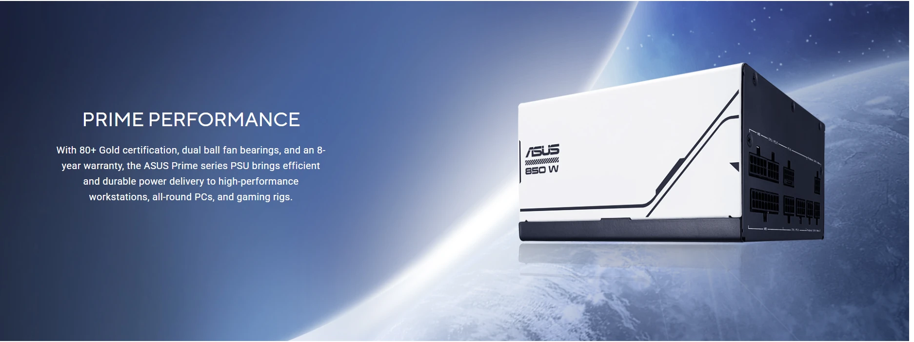 ASUS Prime 850W Gold Black Edition ATX 3.1 fully modular power supply with 80 Plus Gold certification