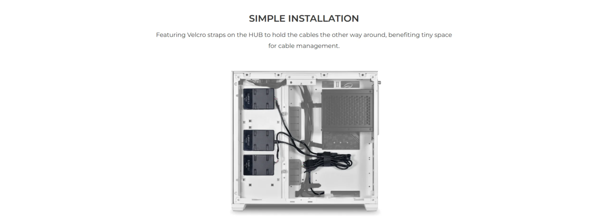 Simple installation with Velcro straps