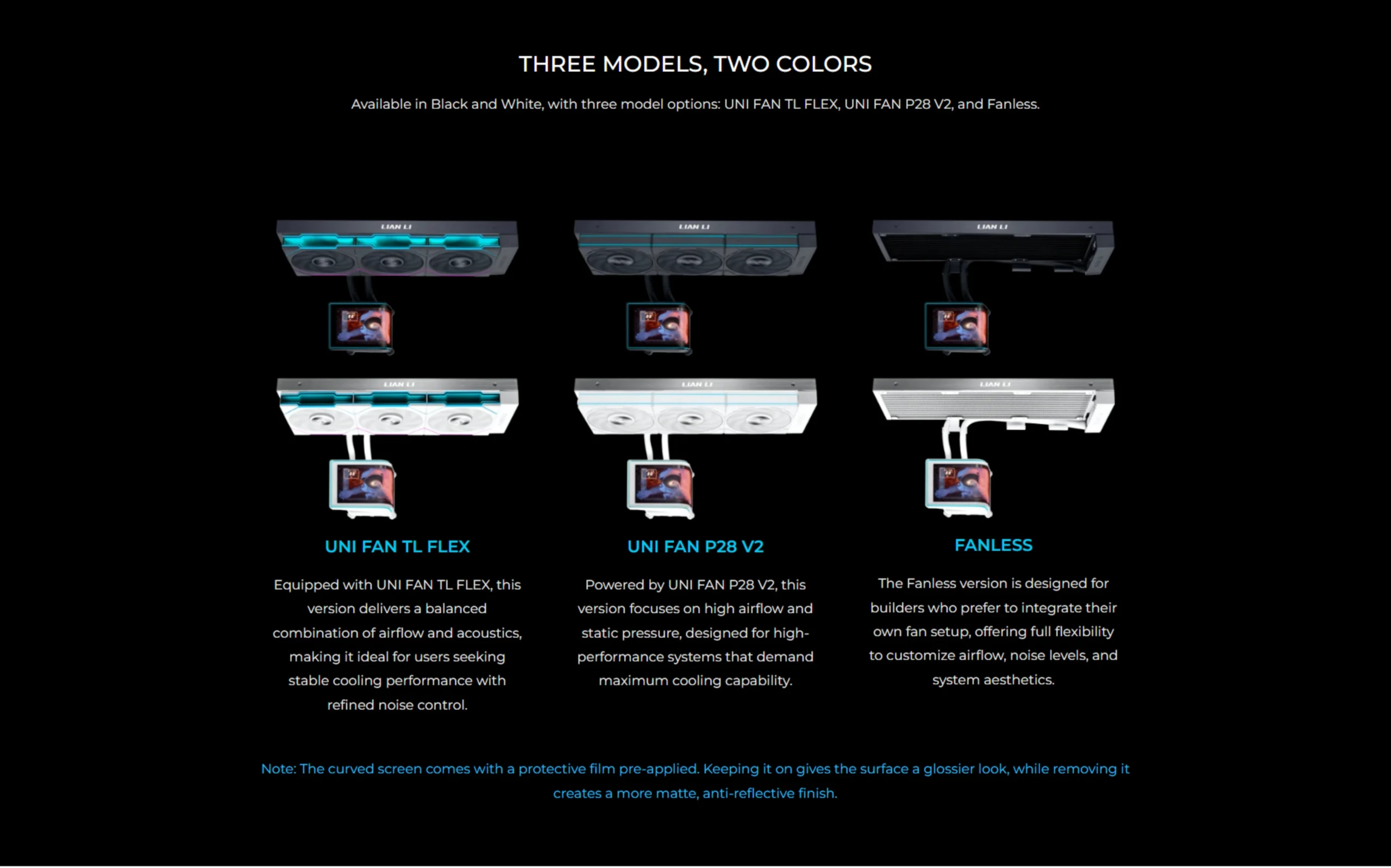 Three models two colors