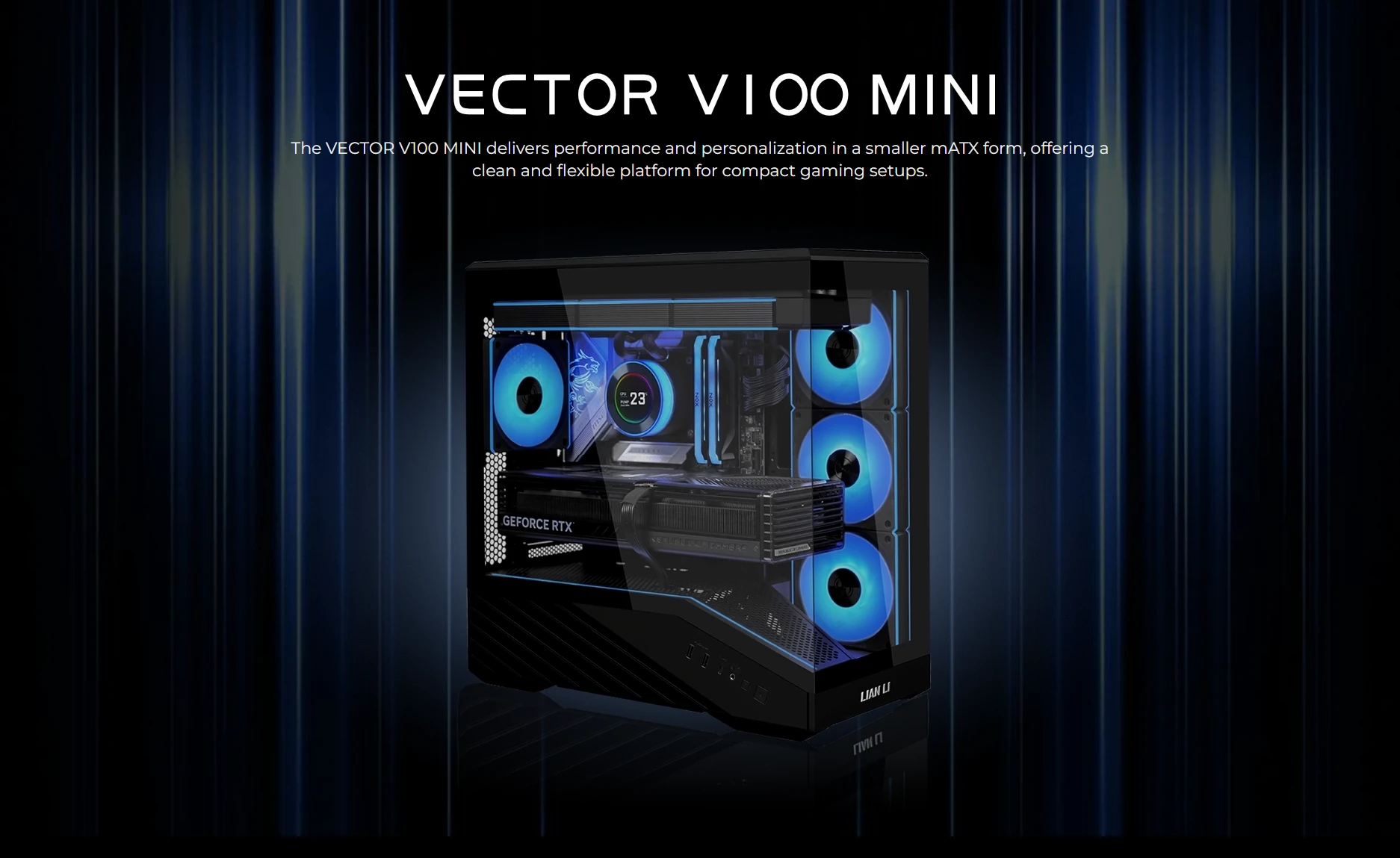 Lian Li Vector V100 Mini Type C Black Mid Tower Gaming Case