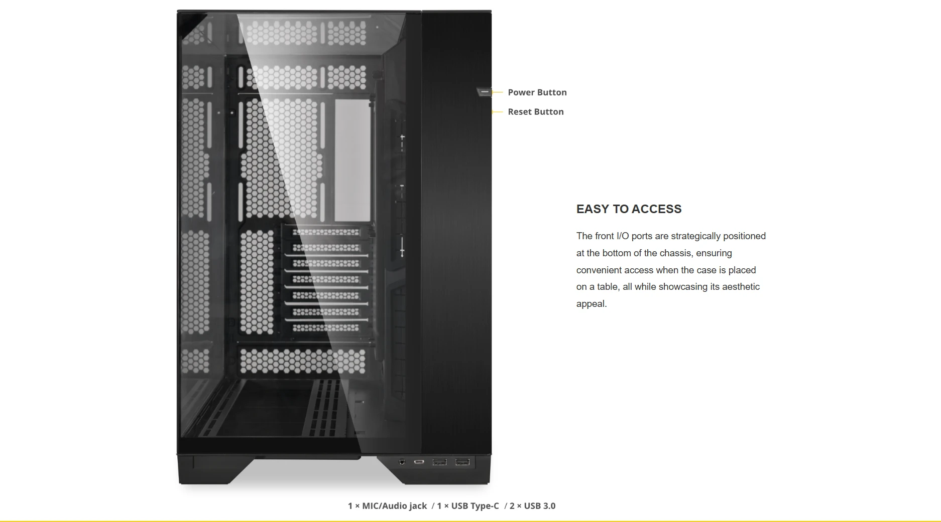 Bottom front I/O ports