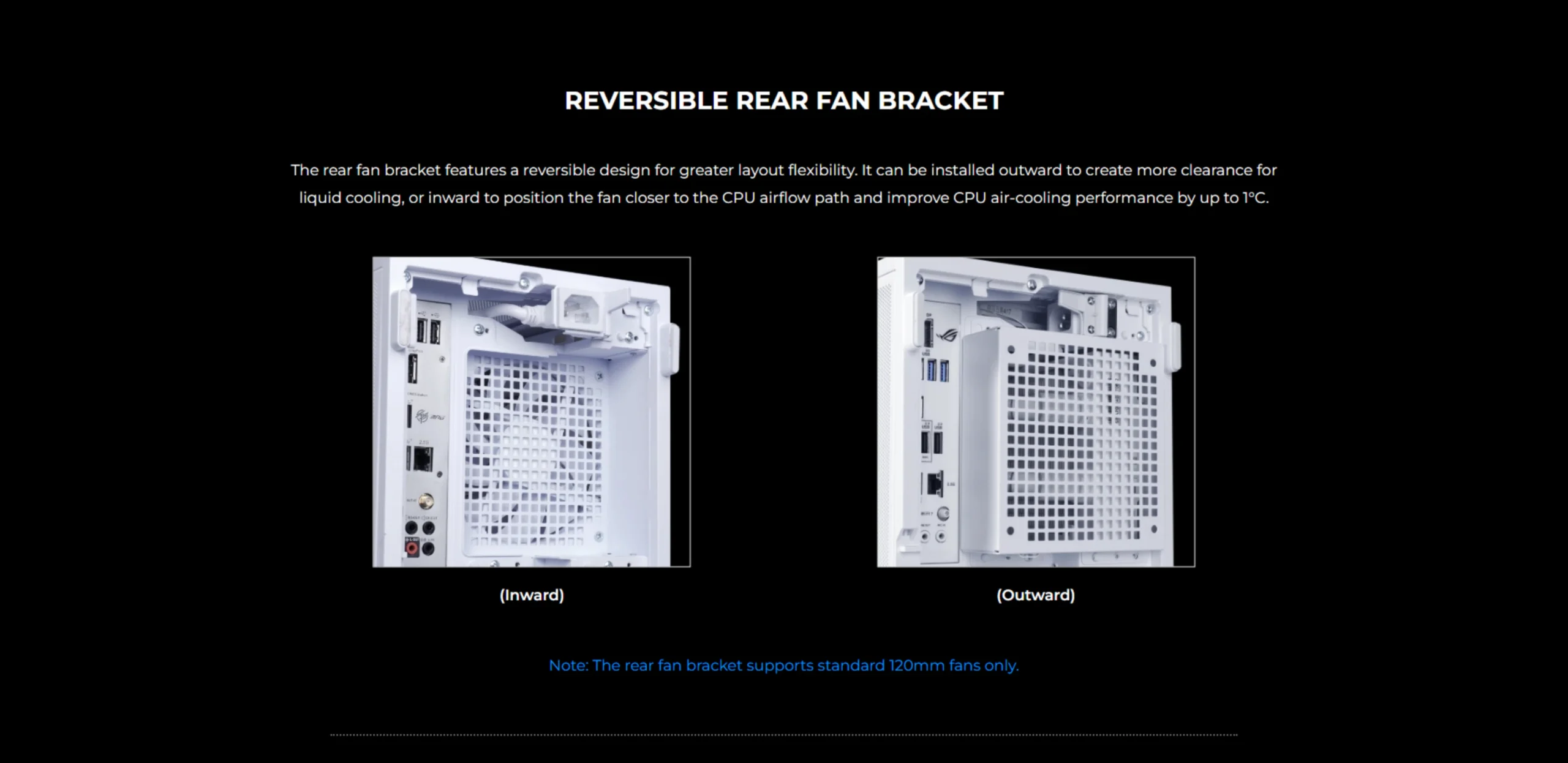 Reversible rear fan bracket