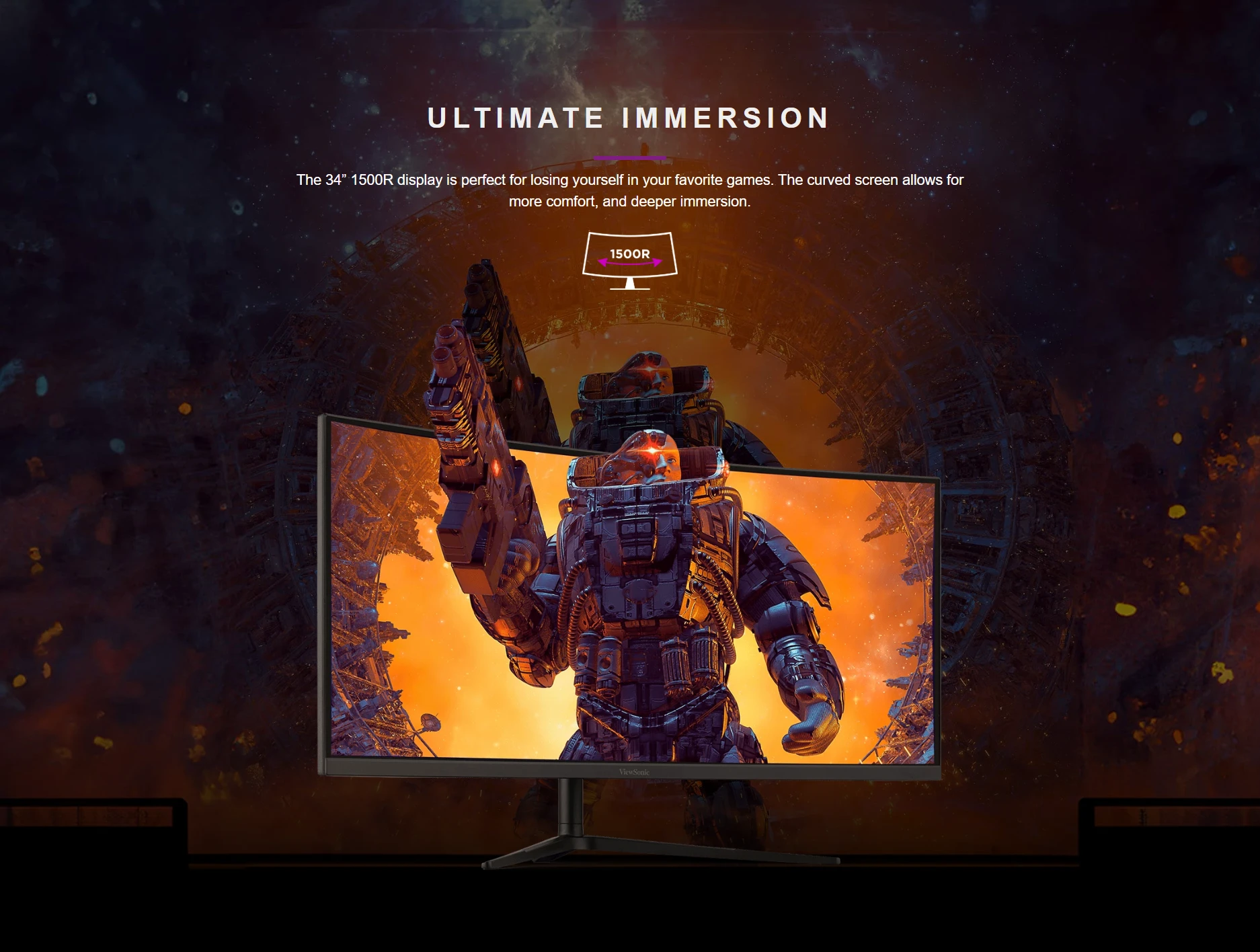 ViewSonic VX3418C-2K 34 Inch 180Hz UWQHD Curved Gaming Monitor