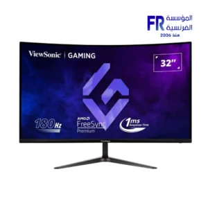 ViewSonic VX3218C-2K monitor 32 inch 1500R curved QHD display front view with borderless design