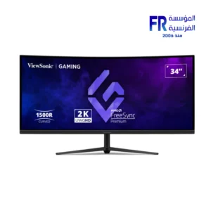 ViewSonic VX3418C monitor 34 inch 1500R curved UWQHD display front view with borderless design Nasr City store Egypt