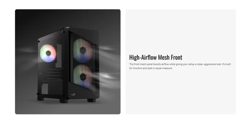 Aerocool B312F Flow mesh front panel high-airflow design