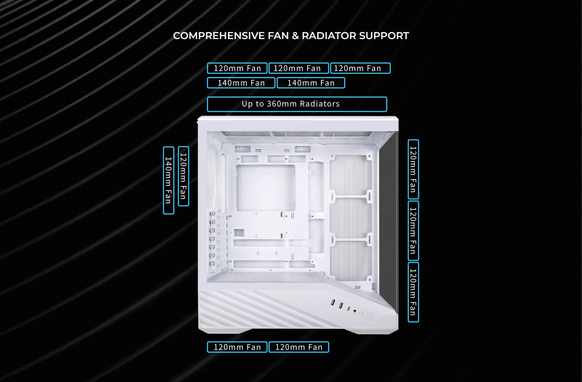 Lian Li Vector V100R fan and radiator support
