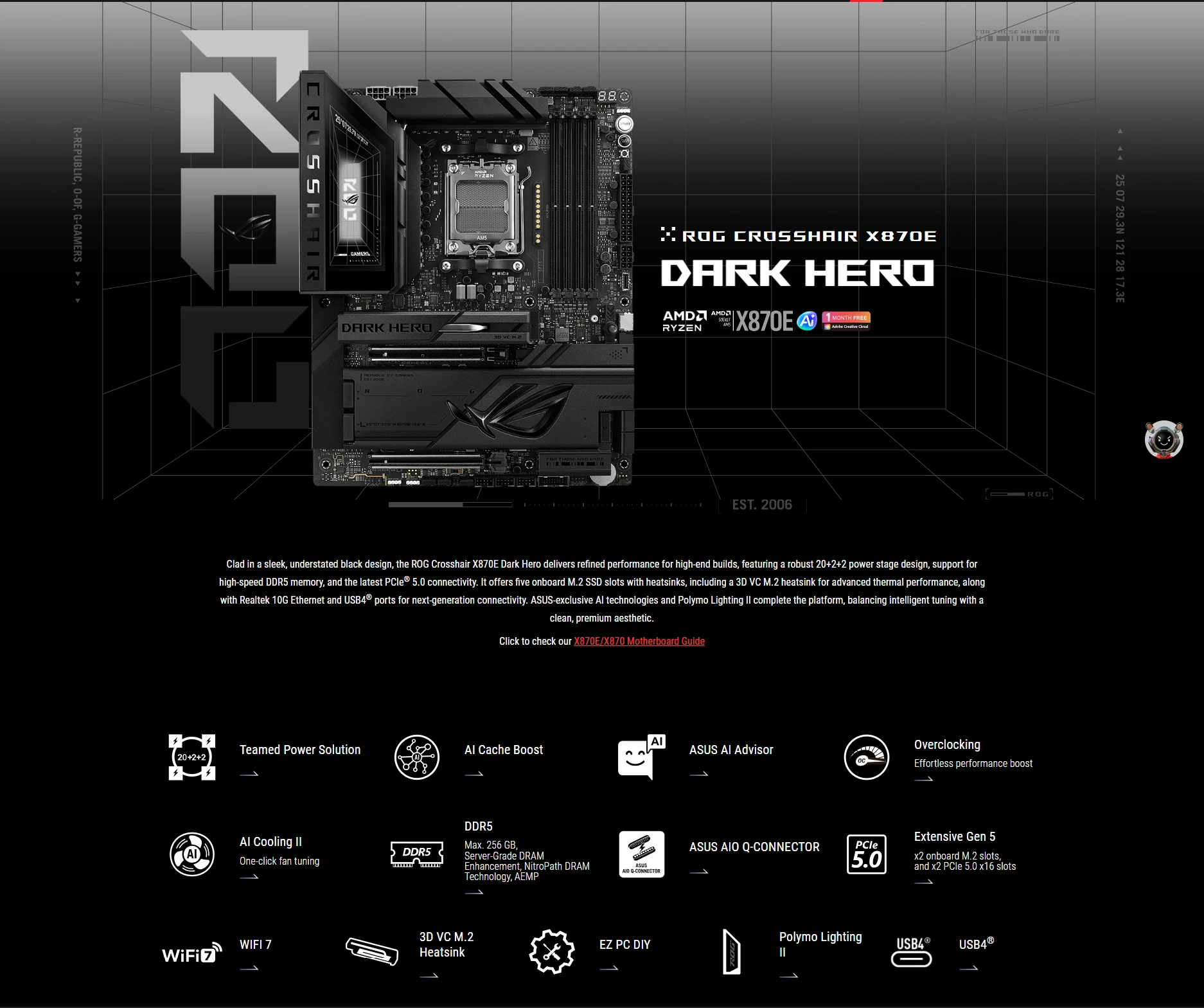 ASUS ROG CROSSHAIR X870E DARK HERO Motherboard