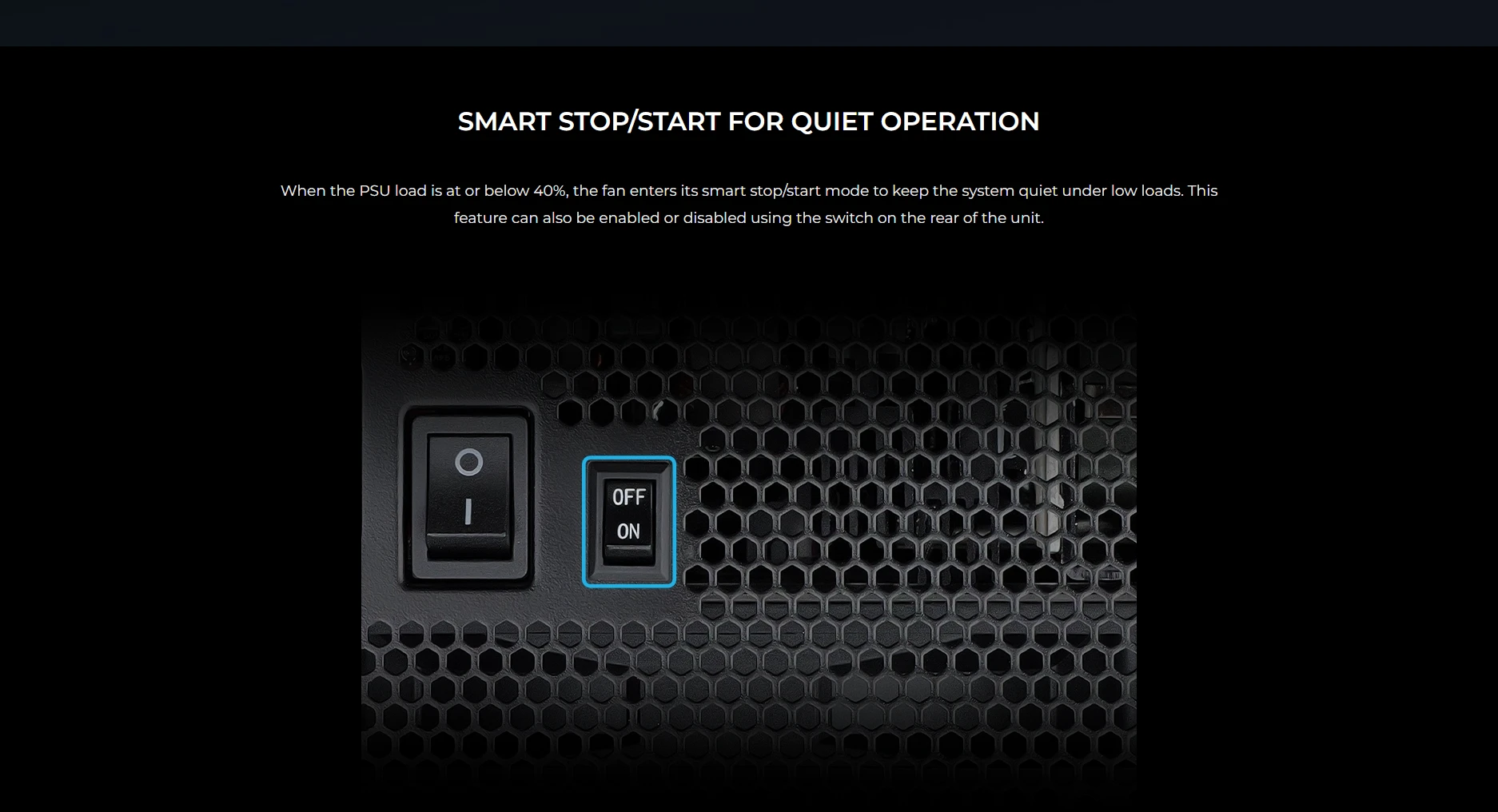 Lian Li SX850P smart fan control stop/start technology for quiet operation