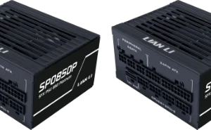 Black LIAN LI SP Platinum SFX power supply series image showing the SP1000P 1000W variant