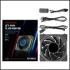 Black LIAN LI UNI FAN TL LCD FLEX 120mm reverse-blade single fan with 1.8-inch LCD, model 12RTLLCD1F1B
