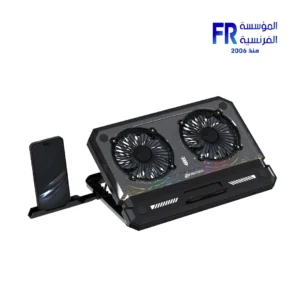 Fantech NC21 2 Fans 900-1200 RPM RGB 10 Modes Black USB Wired Notebook Cooler