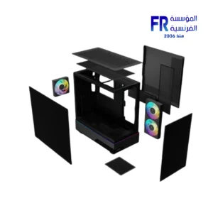⁦Gamdias Atlas M5 Panoramic ARGB Black Mid Tower Case⁩ - الصورة ⁦4⁩