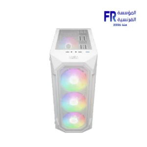 ⁦Gamdias Aura GC1 Elite Fixed RGB Tempered Glass White Mid Tower Case Combo with 650W 80 Plus Bronze Power Supply⁩ - الصورة ⁦3⁩