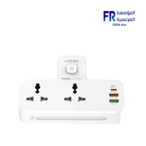 Alternative view of LDNIO SC2311 2 Outlet 1 PD 20W 2 USB Night Lamp Power Strip