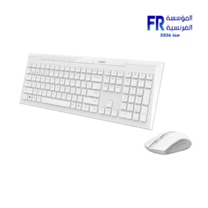 ⁦Rapoo 8210M Multi Mode 600-1600 DPI Silent Click Bluetooth 2.4GHz Wireless White Keyboard And Mouse Combo⁩ - الصورة ⁦3⁩