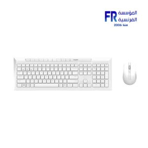 Rapoo 8210M Multi Mode 600-1600 DPI Silent Click Bluetooth 2.4GHz Wireless White Keyboard And Mouse Combo
