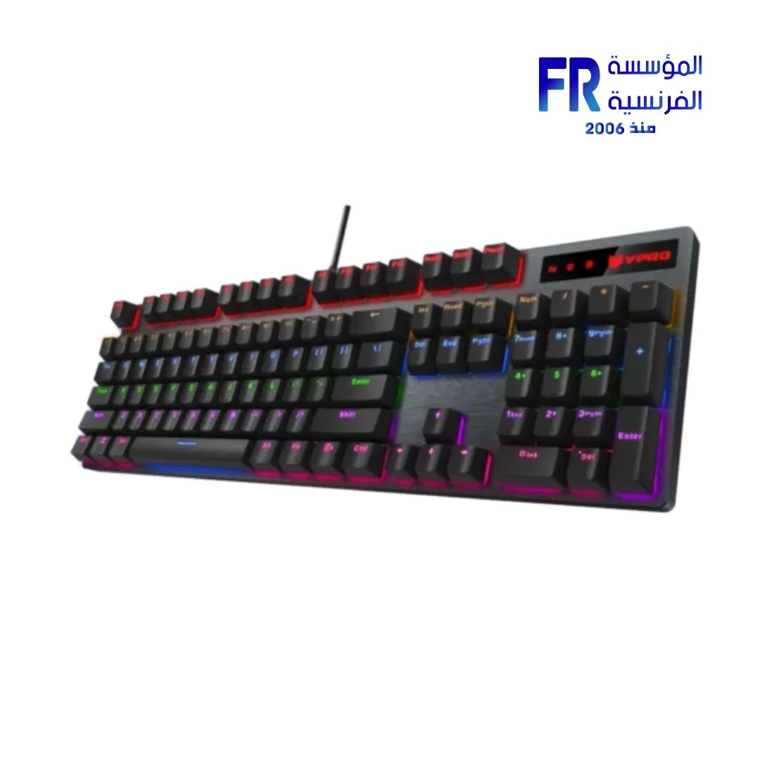 Rapoo V500 Pro Mechanical Yellow Blue Wired Gaming Keyboard - Image 3