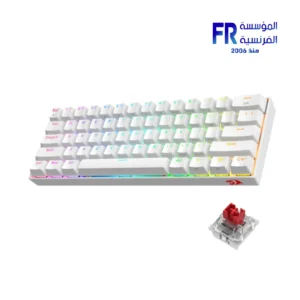 Redragon K530W-RGB-PRO Draconic Pro 60 Percent 61 Keys Bullet R Switch RGB Tri-Mode Wireless White Gaming Keyboard