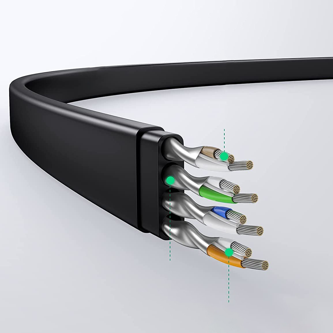 UGREEN NW102 Cat6 cable performance diagram with 250MHz bandwidth