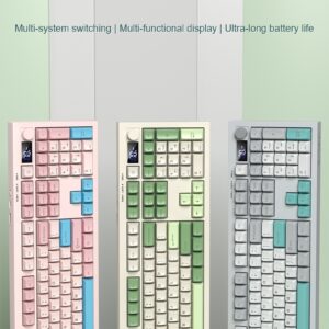 AULA S102 Pro keyboard family showing grey-white-turquoise color variant matching this listing