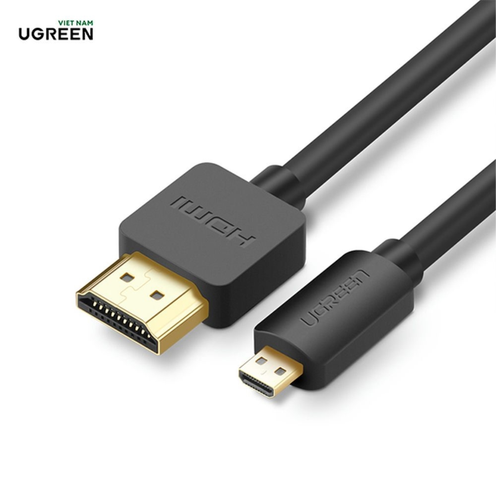 Micro HDMI connector to standard HDMI connector cable