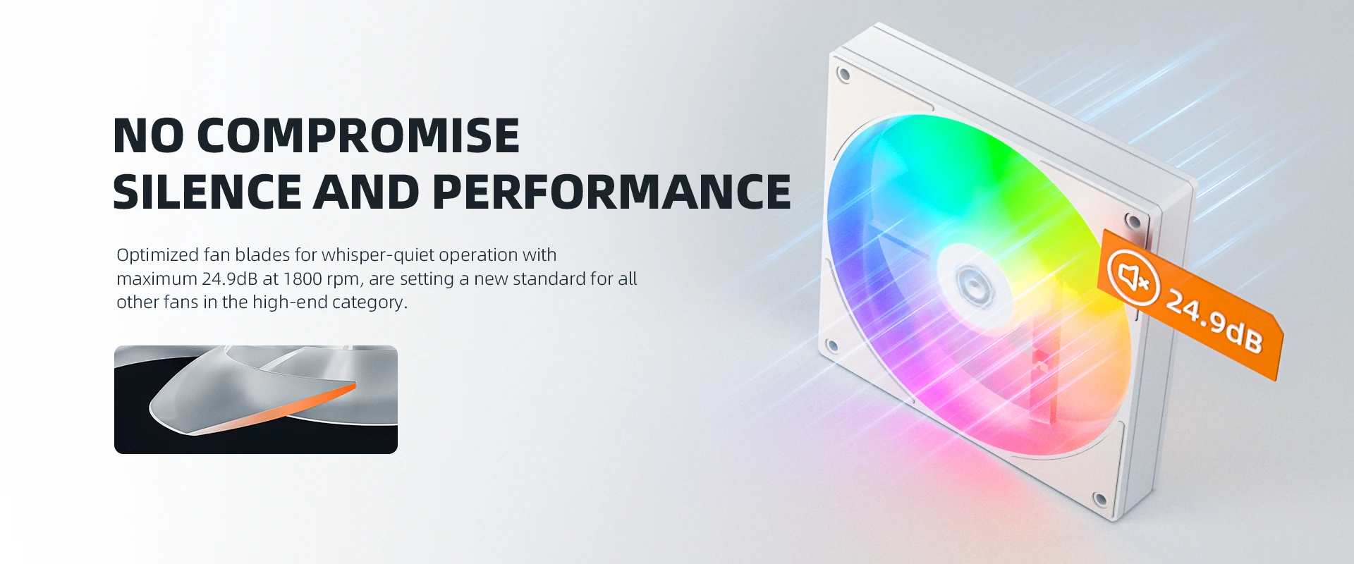 ID-COOLING AS-140-ARGB-W 140mm fan blade design for higher airflow at lower RPM