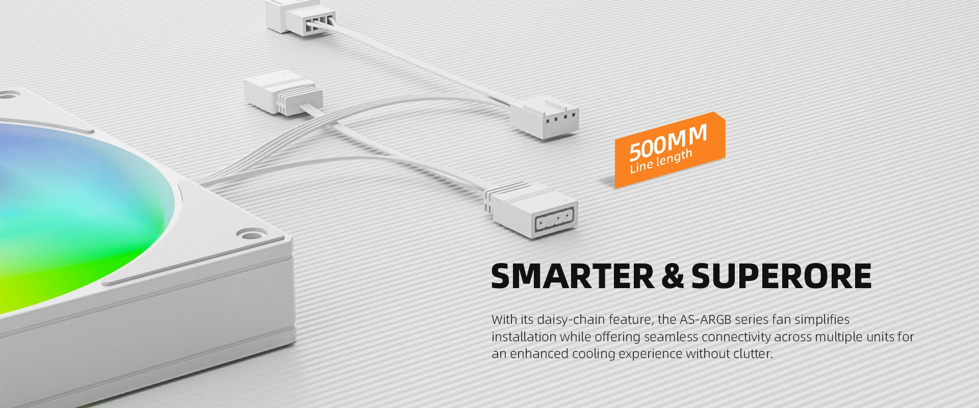 ID-COOLING AS-140-ARGB-W PWM speed control and ARGB lighting connectors