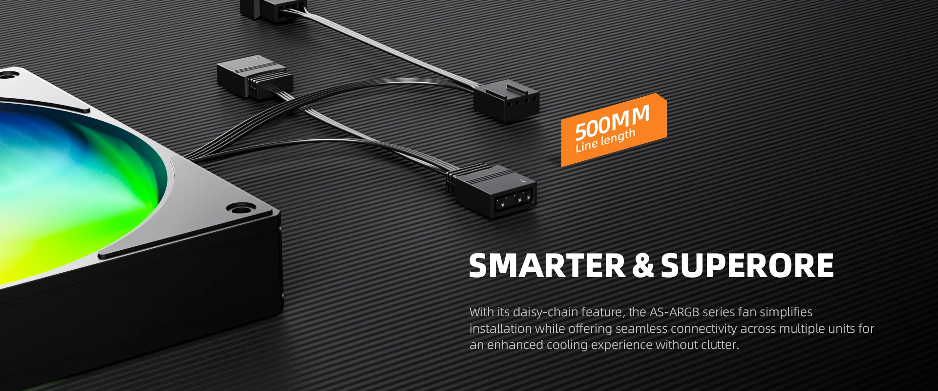 ID-COOLING AS-140-ARGB-K PWM speed control and ARGB lighting connectors