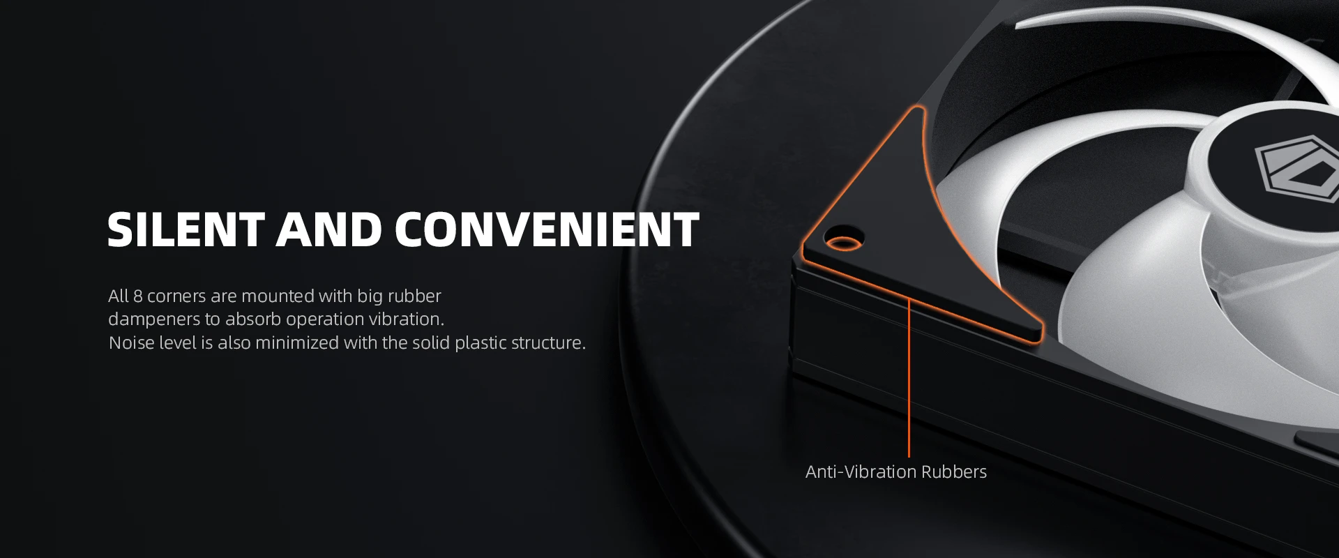 ID-COOLING AS-140-ARGB-K black fan installed in a PC case