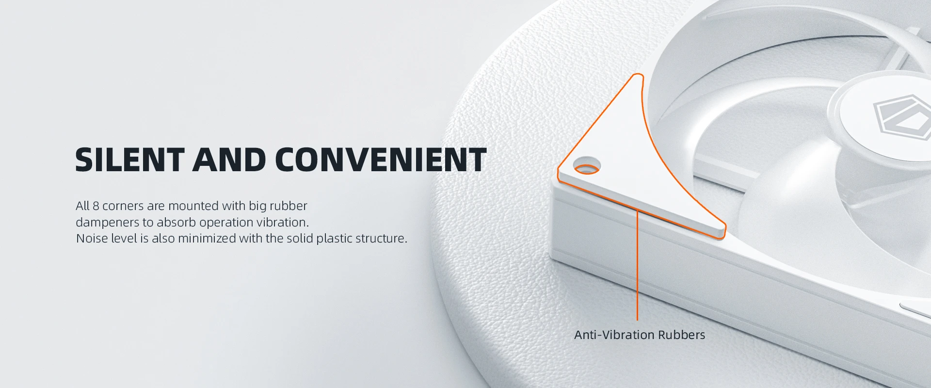 ID-COOLING AS-140-ARGB-W white fan installed in a white-themed PC case